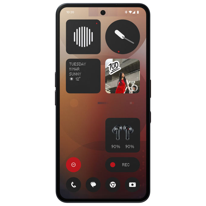 Nothing A059 Phone 3a Smartphone 5G 6.77'' 8GB 128GB Dual SIM Snapdragon 7s Gen 3 Tripla Camera 50MP Batteria 5000mAh colore Nero