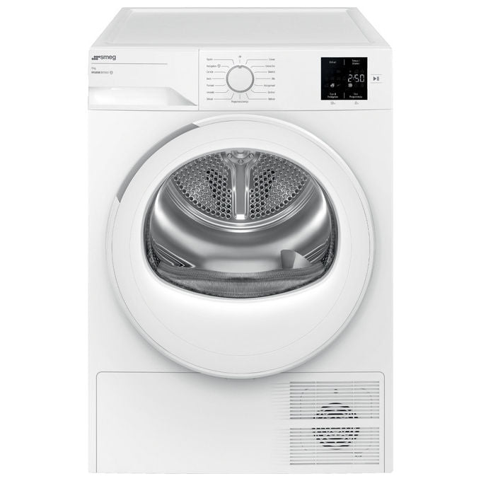 Smeg DR09EE Asciugatrice Pompa di Calore 9 Kg Classe E 15 Programmi Sensore Umidita' Antipiega (84.6x59.8x60.8 cm) colore Bianco