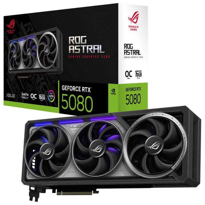 Asus ROG-ASTRAL-RTX5080-O16G-GAMING ROG Astral Scheda Grafica GeForce RTX 5080 OC 16 GB GDDR7 256 bit PCIe 5.0 DLSS 4 colore Nero