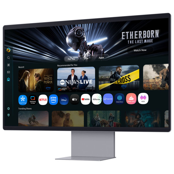 Samsung LS32FM900SUXEN Smart Monitor M9 32'' 4K QD-OLED 165Hz HDR True Black 400 AMD FreeSync Premium Pro colore Argento