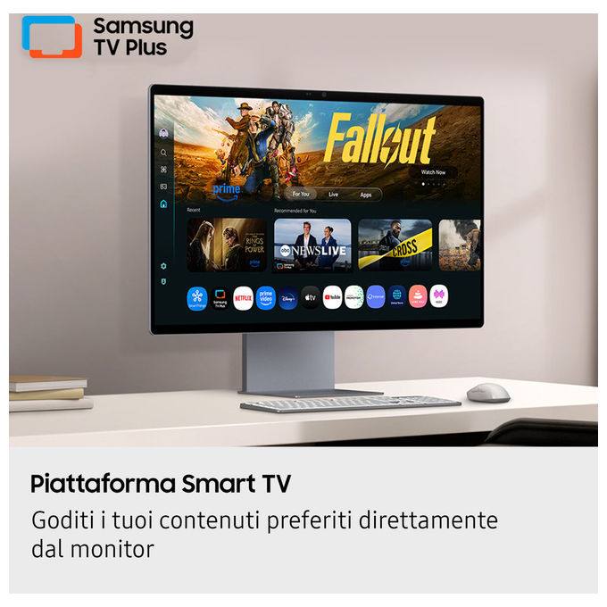 Samsung LS32FM900SUXEN Smart Monitor M9 32'' 4K QD-OLED 165Hz HDR True Black 400 AMD FreeSync Premium Pro colore Argento