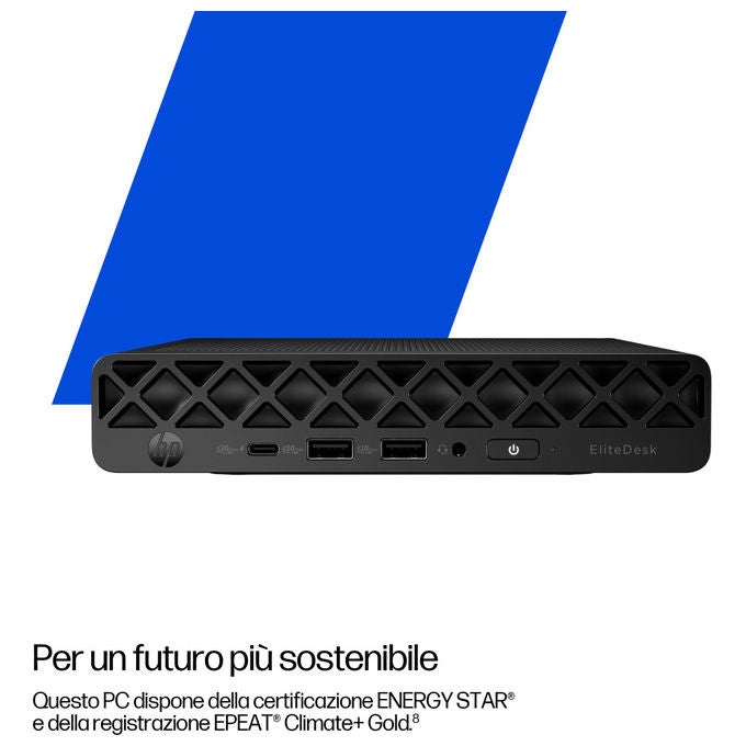 HP 998R0ET EliteDesk 8 Mini G1i Mini PC Intel Core Ultra 9 285T 32 GB DDR5 1 TB SSD NVMe Windows 11 Pro colore Nero