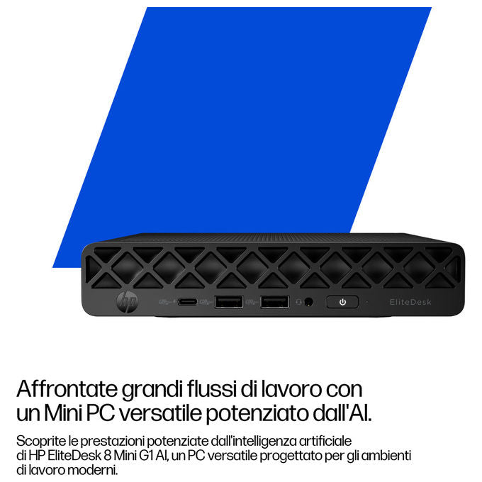 HP 998R0ET EliteDesk 8 Mini G1i Mini PC Intel Core Ultra 9 285T 32 GB DDR5 1 TB SSD NVMe Windows 11 Pro colore Nero
