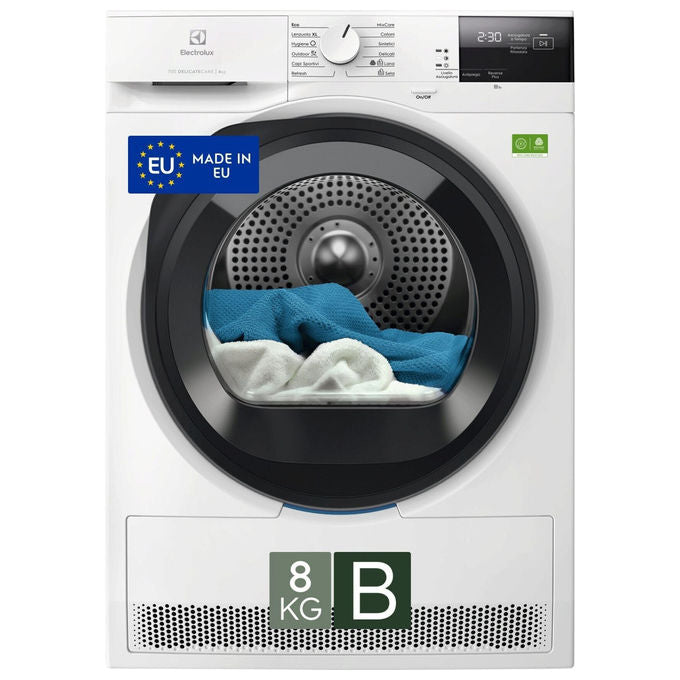 Electrolux EW7H28B 700 DelicateCare Asciugatrice Pompa di Calore 8 Kg Classe B Inverter 63 dB (85x59,6x63,6 cm) colore Bianco