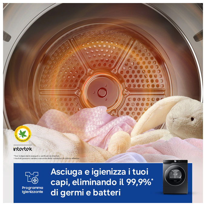 Samsung DV90DG6845LB Series 6 Asciugatrice Pompa di Calore 9 Kg Classe A Wi-Fi SmartThings Super Speed (85x60x60 cm) colore Nero