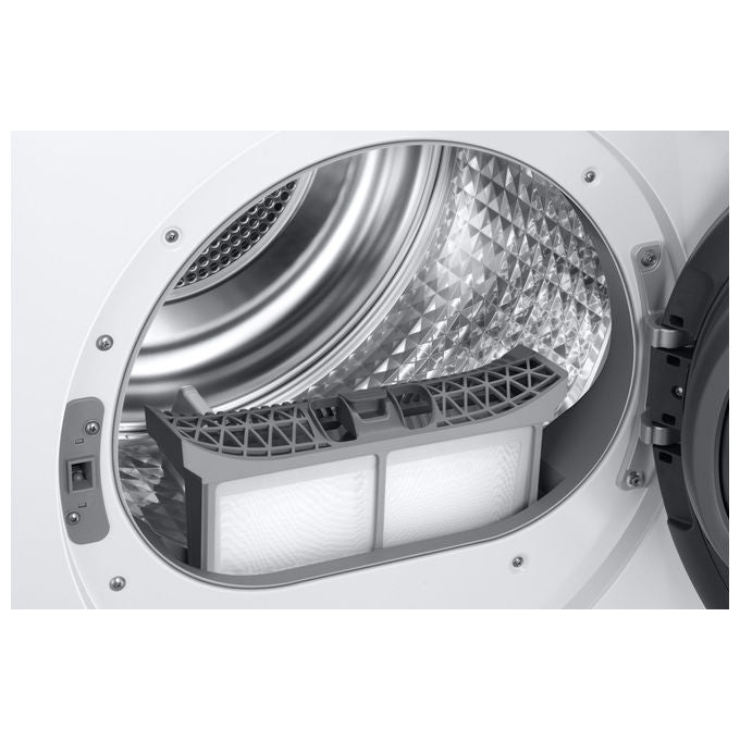 Samsung DV90DG6845LE Series 6 Asciugatrice Pompa di Calore 9 Kg Classe A WiFi OptimalDry AI Dry+ (85x60x60 cm) colore Bianco