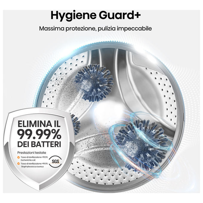 Hisense WD5I8043BWF Lavasciuga Frontale 8-5 Kg 1400 rpm Classe A-D WiFi Vapore (84.5x59.5x47 cm) colore Bianco