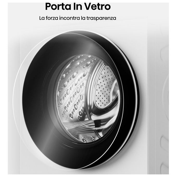 Hisense WD5I8043BWF Lavasciuga Frontale 8-5 Kg 1400 rpm Classe A-D WiFi Vapore (84.5x59.5x47 cm) colore Bianco