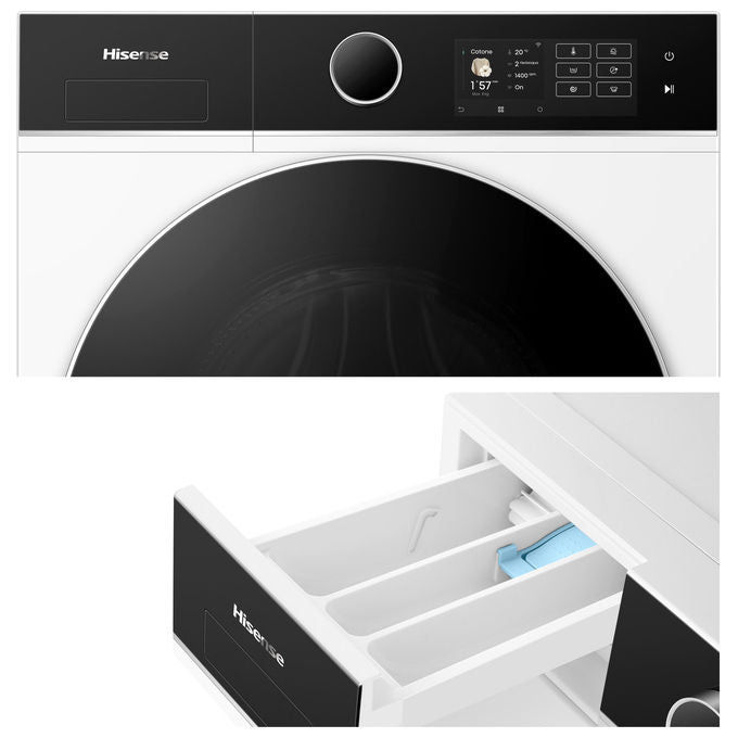 Hisense WD5I8043BWF Lavasciuga Frontale 8-5 Kg 1400 rpm Classe A-D WiFi Vapore (84.5x59.5x47 cm) colore Bianco