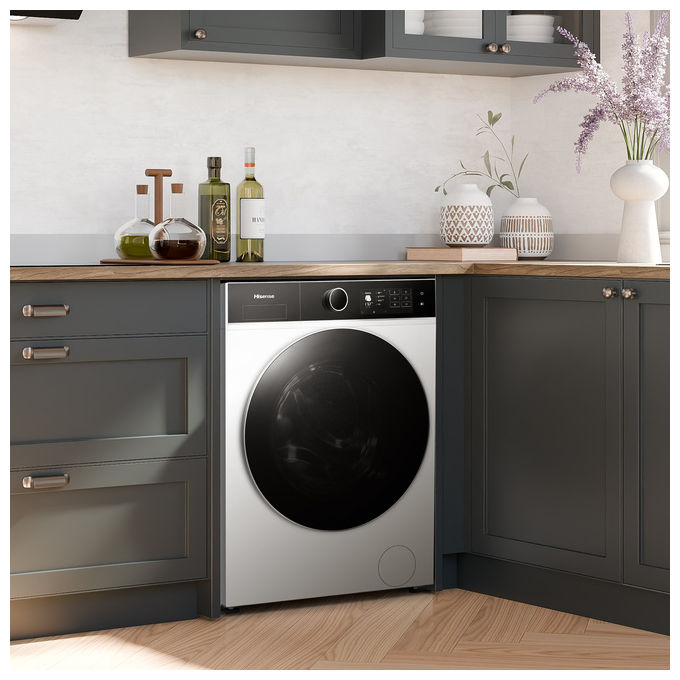 Hisense WD5I8043BWF Lavasciuga Frontale 8-5 Kg 1400 rpm Classe A-D WiFi Vapore (84.5x59.5x47 cm) colore Bianco