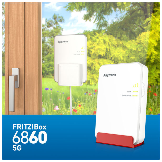 FRITZ! 20003071 FRITZ!Box 6860 5G Edition International Router Wireless Dual-band Wi-Fi 6 3000 Mbit-s Gigabit Ethernet NanoSIM PoE