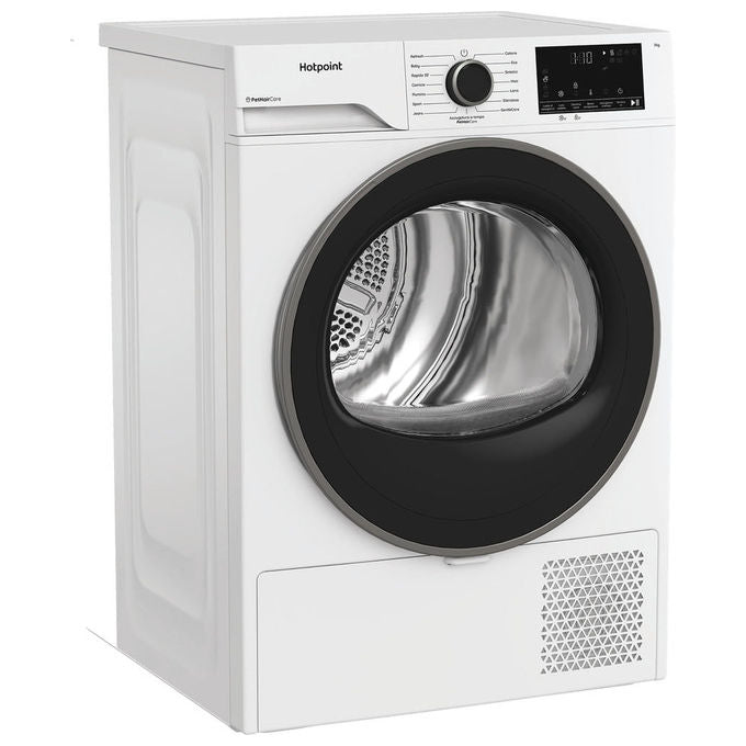 Hotpoint HPTS 74D BS IT Délica Asciugatrice Pompa di Calore Slim 7 Kg Classe C Motore Inverter BPM EasyIron PetHair Care (85x60x55 cm) colore Bianco