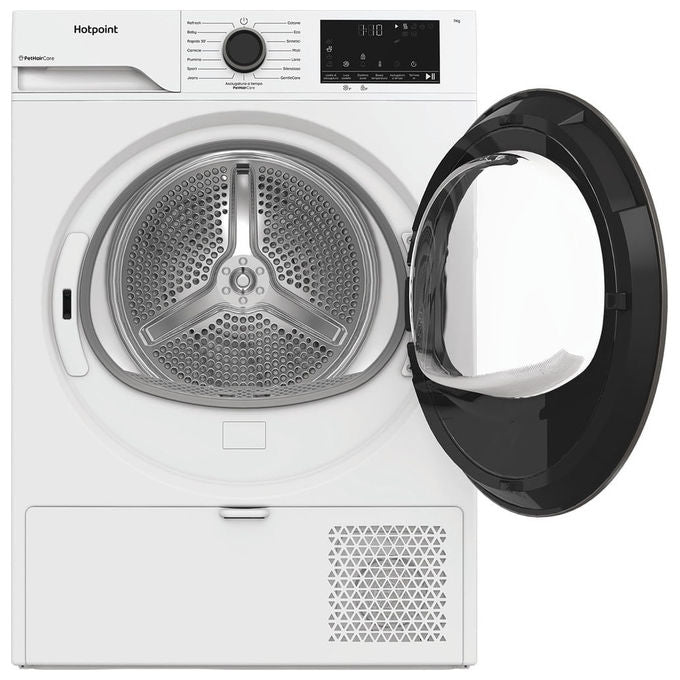 Hotpoint HPTS 74D BS IT Délica Asciugatrice Pompa di Calore Slim 7 Kg Classe C Motore Inverter BPM EasyIron PetHair Care (85x60x55 cm) colore Bianco