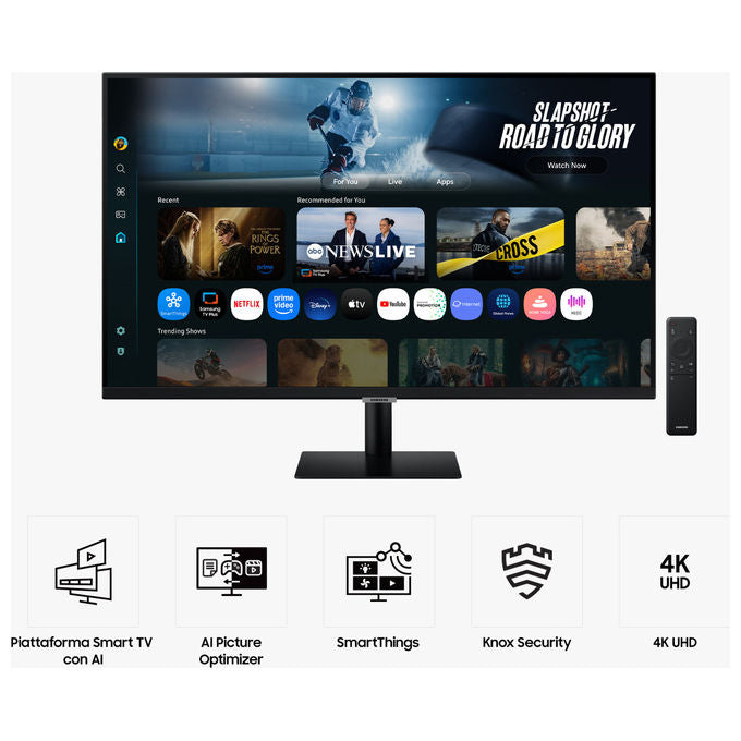 Samsung LS32FM700UUXEN M7 M70F Smart Monitor 32'' 4K UHD VA 60 Hz HDR10 Wi-Fi Bluetooth 5.2 colore Nero