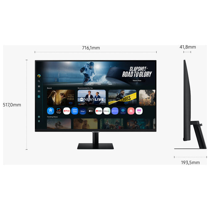 Samsung LS32FM700UUXEN M7 M70F Smart Monitor 32'' 4K UHD VA 60 Hz HDR10 Wi-Fi Bluetooth 5.2 colore Nero