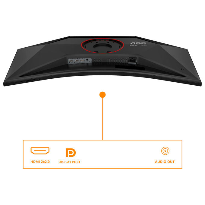 AOC CU34G4 Monitor PC Curvo 34'' WQHD 3440x1440 Fast VA 180Hz 1ms HDR10 AMD FreeSync Premium colore Nero Rosso