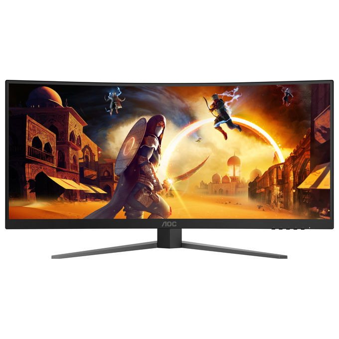 AOC CU34G4 Monitor PC Curvo 34'' WQHD 3440x1440 Fast VA 180Hz 1ms HDR10 AMD FreeSync Premium colore Nero Rosso