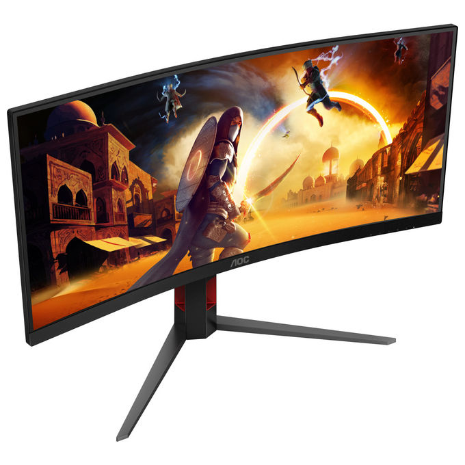 AOC CU34G4 Monitor PC Curvo 34'' WQHD 3440x1440 Fast VA 180Hz 1ms HDR10 AMD FreeSync Premium colore Nero Rosso