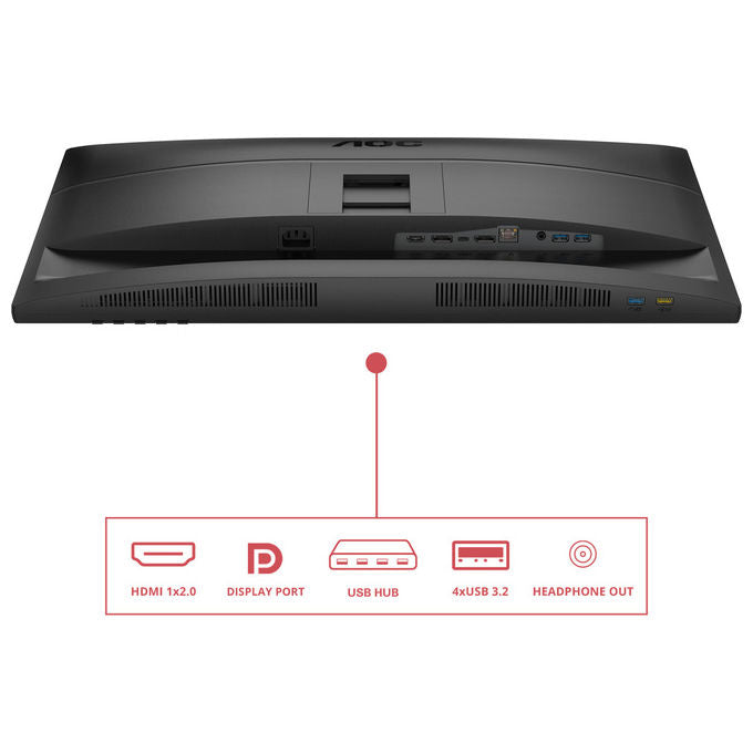 AOC Q27E4CV Monitor PC 27'' QHD IPS 120Hz USB-C 90W Power Delivery Hub USB Altoparlanti colore Nero