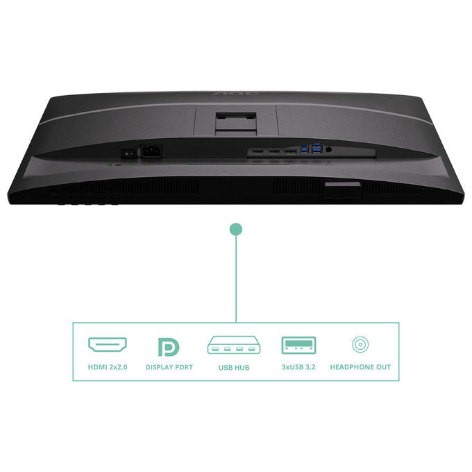 AOC Q27P4U Monitor PC 27'' QHD 2560x1440 IPS 120Hz Hub USB 3.2 HDMI DisplayPort colore Nero