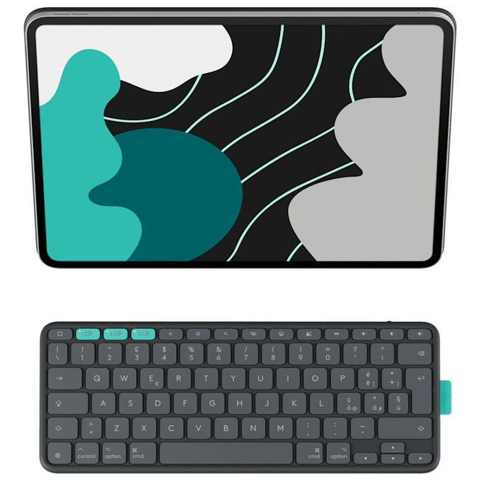 Logitech 920-013385 Flip Folio Custodia con Tastiera per iPad Pro 13'' M4 iPad Air 13'' M2 M3 QWERTY Italiano Bluetooth colore Grafite