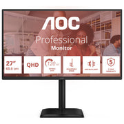 AOC Q27E4U Monitor PC 27'' QHD 2560x1440 IPS 120Hz 4ms Adaptive Sync Hub USB Altoparlanti colore Nero