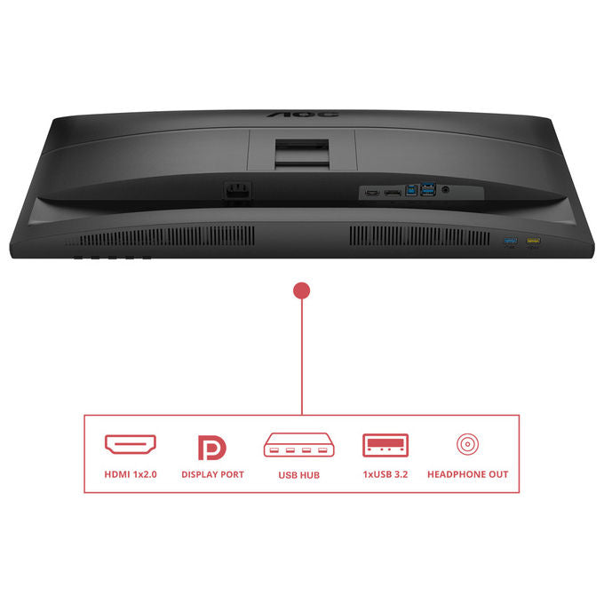 AOC Q27E4U Monitor PC 27'' QHD 2560x1440 IPS 120Hz 4ms Adaptive Sync Hub USB Altoparlanti colore Nero