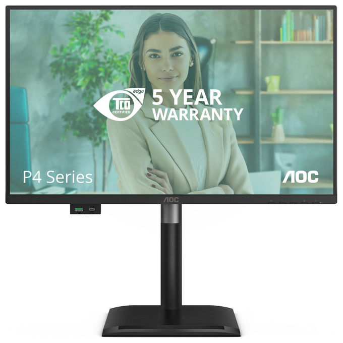 AOC 24P4U Monitor PC 23.8'' Full HD IPS 120Hz 4ms AMD FreeSync Hub USB 3.2 Altoparlanti colore Nero
