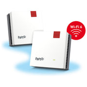 Fritz! 20003126 Mesh Set 1600 2-Pack Range Extender Wi-Fi 6 Dual-band 2.4 GHz 5 GHz 3000 Mbit-s WPA3 colore Bianco Rosso