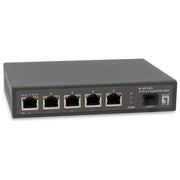LevelOne GEP-0625 Switch Non Gestito 5 Porte 2.5G Ethernet 4 Porte PoE+ 1 Slot SFP+ 10G 35 Gbps Fanless colore Nero