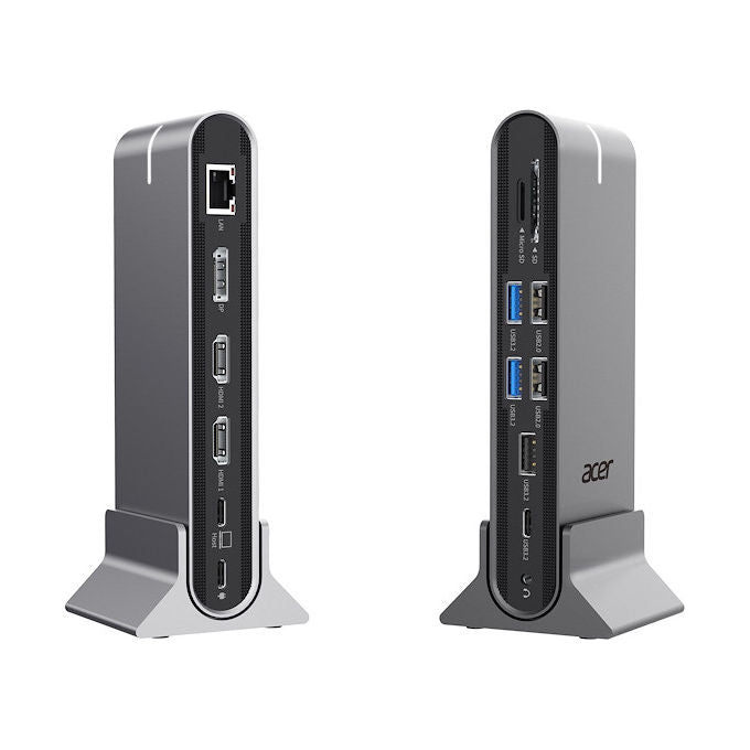 Acer HP.DSCAB.022 Docking Station USB-C 15 in 1 2x HDMI DisplayPort 100W PD Gigabit Ethernet colore Grigio