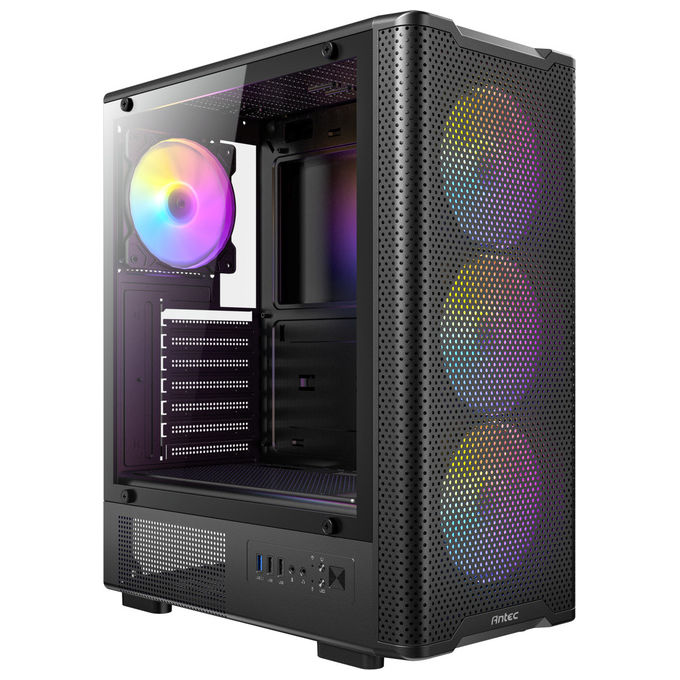 Antec VX-310 ARGB Case PC Mid Tower ATX Vetro Temperato Mesh 4 Ventole ARGB USB 3.0 colore Nero