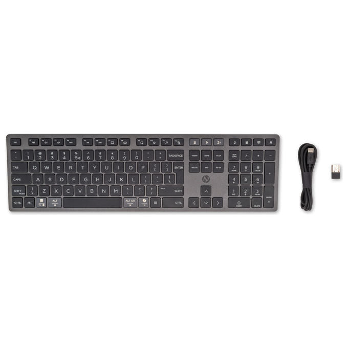HP 9T5B1AA#ABB 720 Tastiera Wireless Ricaricabile Multidispositivo QWERTY Full-size USB Bluetooth Tasti Silenziosi colore Nero