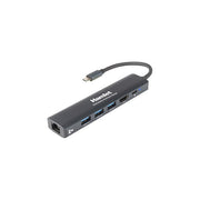 Hamlet HDKC-PD220 Docking Station USB-C Power Delivery 100W HDMI 4K 3840x2160 3xUSB-A Gigabit Ethernet colore Alluminio