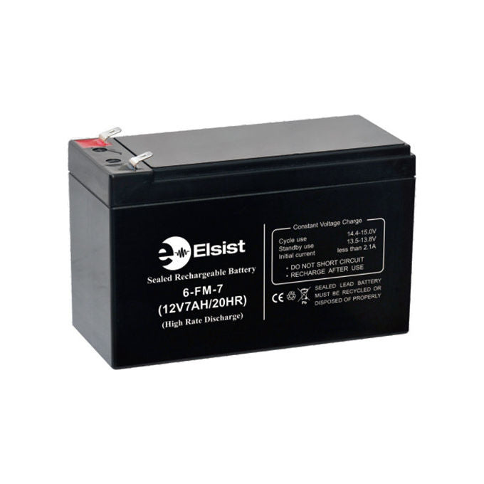 Elsist BT007R Batteria Ricaricabile Piombo VRLA 12V 7Ah 20h colore Nero