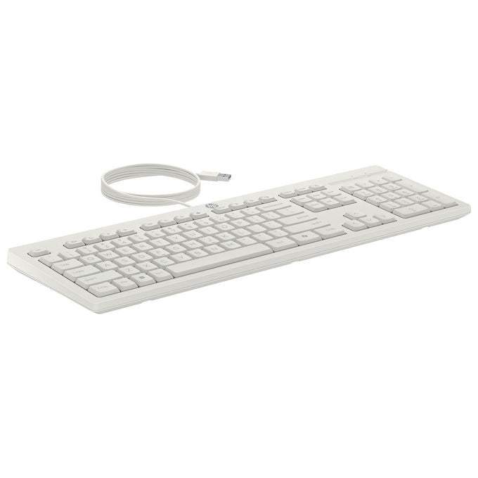 HP AW5S6AA 225 Wired Kit Tastiera Full-size e Mouse Ottico USB 1200 DPI Layout Italiano colore Bianco