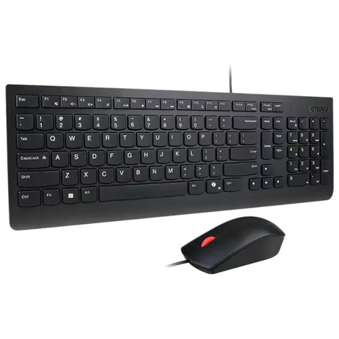 Lenovo 4X31R64420 Essential Kit Tastiera e Mouse Cablati USB Layout Italiano Tasto Copilot Mouse Ottico 1600 DPI colore Nero