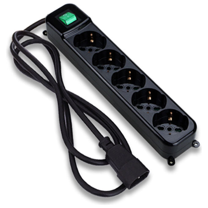 Tecnoware FMP5IECIG Multipresa Per UPS 5 Posti Schuko Italia Bipasso IEC C14 10A Cavo 1,5 m colore Nero