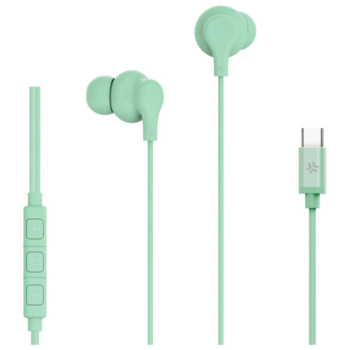 Celly UP1600TYPECGN Auricolari In-ear Cablati USB-C con Microfono Stereo 1,2 m colore Verde
