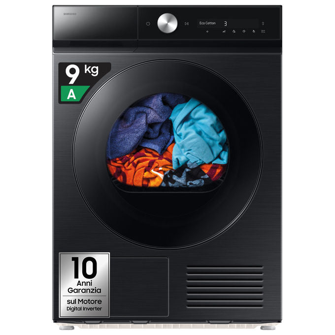 Samsung DV90DB8845GB Serie 8 Asciugatrice Pompa di Calore 9 Kg Classe A Wi-Fi AI Control QuickDrive (85x60x60 cm) colore Nero