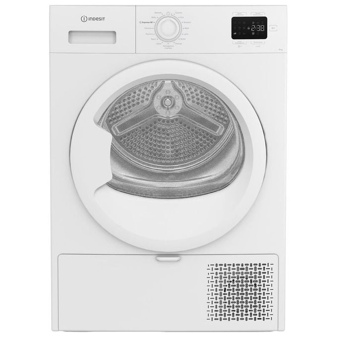 Indesit CYD84DWWIT Asciugatrice Pompa di Calore 8 Kg Classe C Display Digitale Partenza Ritardata 24h (85x60x61 cm) colore Bianco