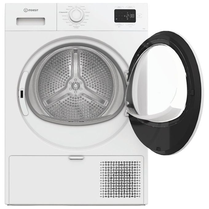 Indesit CYD84DWWIT Asciugatrice Pompa di Calore 8 Kg Classe C Display Digitale Partenza Ritardata 24h (85x60x61 cm) colore Bianco