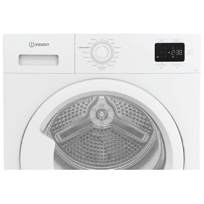 Indesit CYD84DWWIT Asciugatrice Pompa di Calore 8 Kg Classe C Display Digitale Partenza Ritardata 24h (85x60x61 cm) colore Bianco