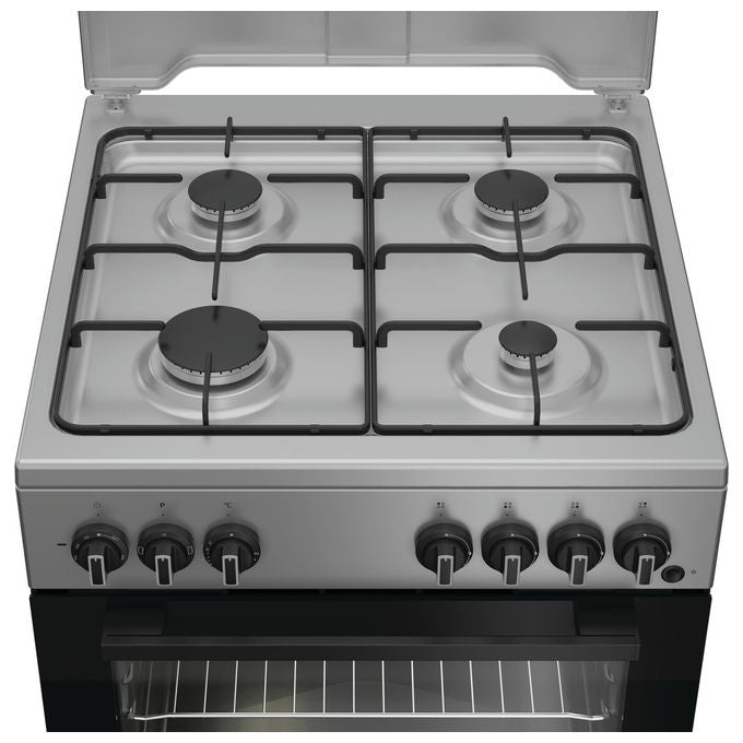 Indesit I6G3PMS Cucina a Gas 4 Fuochi Forno Elettrico 73 L Grill Classe A (60x60 cm) colore Acciaio Inox