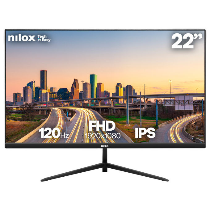 Nilox NXM22FHD1202 Monitor PC 21.5'' IPS Full HD 1920x1080 120 Hz 4 ms VGA HDMI VESA colore Nero