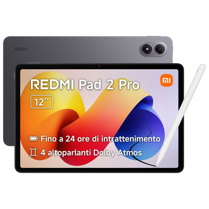 Xiaomi VHU6588EU Redmi Pad 2 Pro Tablet Android 12.1'' 2.5K 120Hz Snapdragon 7s Gen 2 6 GB RAM 128 GB Wi-Fi SmartPen incluso colore Grigio