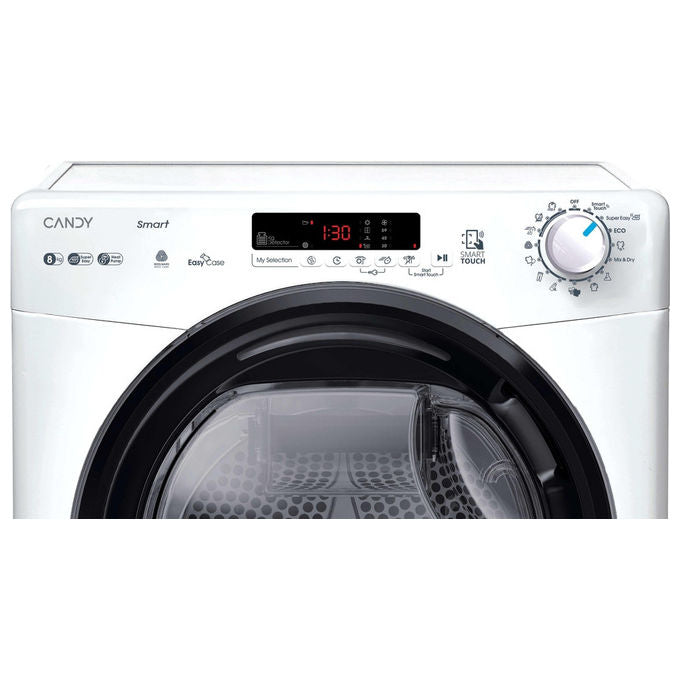 Candy CS EH8N1DBE-S Smart Asciugatrice Pompa di Calore 8 Kg Classe E NFC 15 Programmi (85x59.6x60.7 cm) colore Bianco