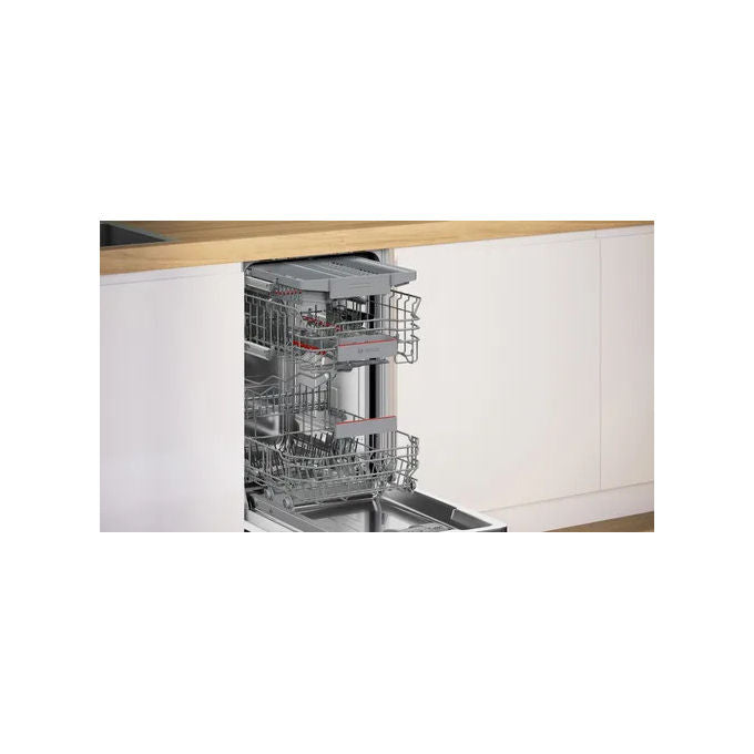 Bosch SPV4EMX17E Serie 4 Lavastoviglie a Scomparsa Totale 10 coperti Classe B 44 dB 3 Cestello Home Connect (81.5x45x55 cm) colore Acciaio Inox