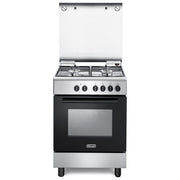 De'Longhi FMX 64 LSG Cucina a Gas 4 Fuochi Forno Elettrico 69 L Classe A (60x60 cm) colore Nero Acciaio Inox