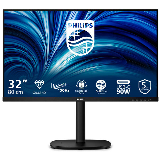 Philips 32B2U3601-00 Monitor PC 31.5'' Quad HD IPS 2560x1440 100Hz 4ms USB-C 90W Docking LAN colore Nero